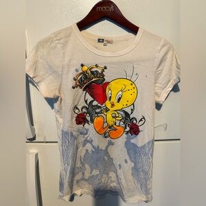White and Yellow Tweety Short Sleeve Tee